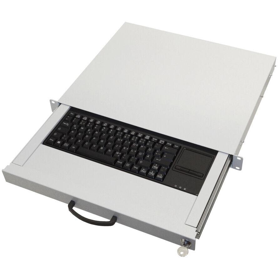 Accesoriu Retea 19 Rack 1U Tastatur DE Touchpad USB Gri