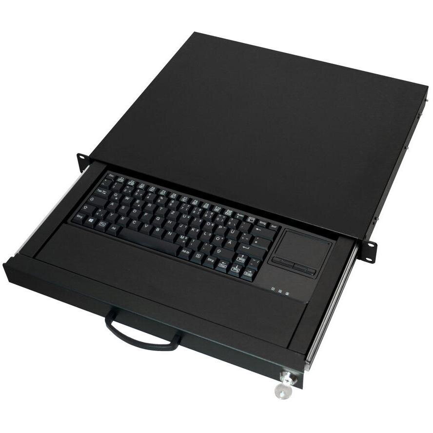 Accesoriu Retea 19 Rack 1U Tastatur DE Touchpad USB Negru