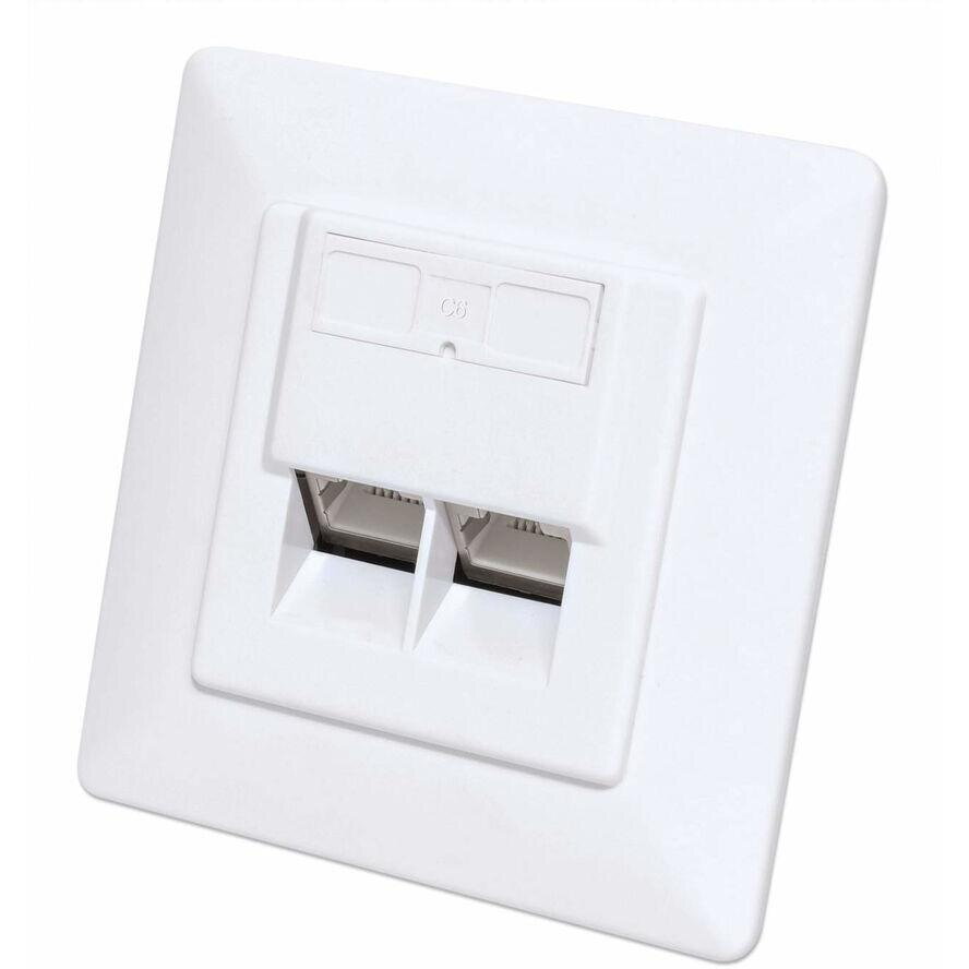 Accesoriu Retea  2-Port Cat6a 10G RJ45-Unterputzdose STP Alb