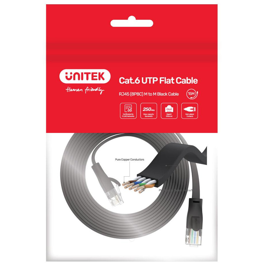 Accesoriu Retea Cat 6 UTP RJ45 (8P8C) Flat Ethernet Cable