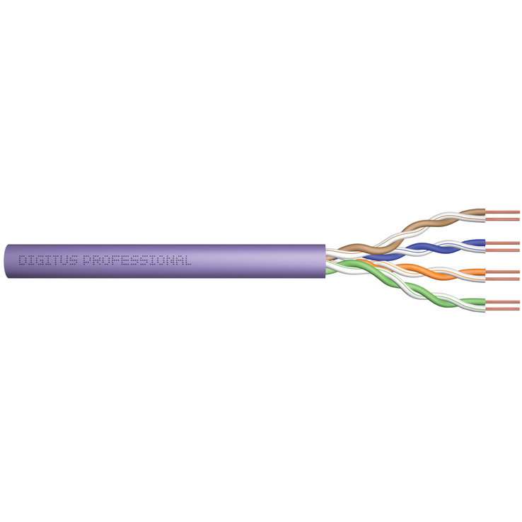 Accesoriu Retea DIGITUS Twisted Pair Installation Cable UTP, CAT 6, Color violet 305M