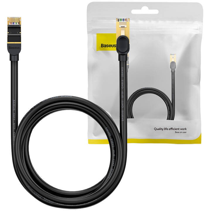 Accesoriu Retea Kabel sieciowy Baseus Ethernet RJ45, 10Gbps, 2m (czarny)