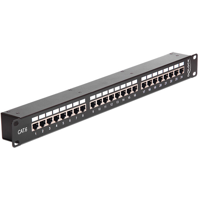 Accesoriu Retea Patch-Panel Cat6 with couplers 24xRJ45