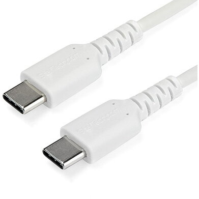 Accesoriu Retea RUSB2CC2MW, 2m USB C Charging Cable - Durable Fast Charge & Sync USB 3.1 Type C to C Charger Cord - TPE Jacket Aramid Fiber M/M 60W White - USB-C cable - 2 m