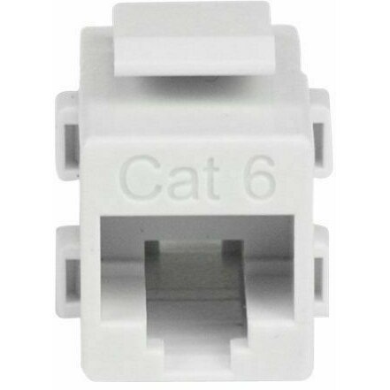 Accesoriu Retea White Cat 6 RJ45 Keystone Jack Network Coupler F/F - RJ45 Coupler - Cat6 Coupler - F/F Cat6 Keystone Jack White Modular (C6KEYCOUPLWH) - network coupler - white