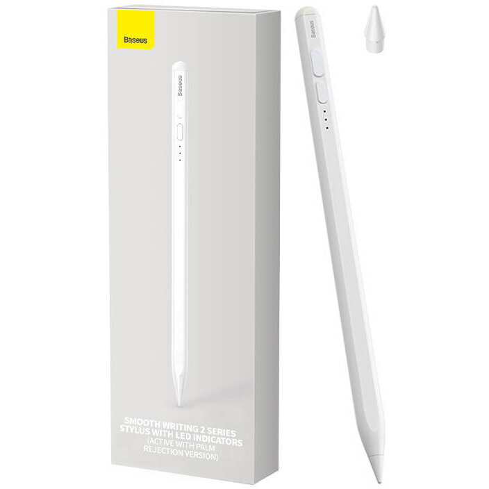 Accesoriu Tableta Rysik długopis aktywny Baseus Stylus z wskaźnikiem baterii (biały)