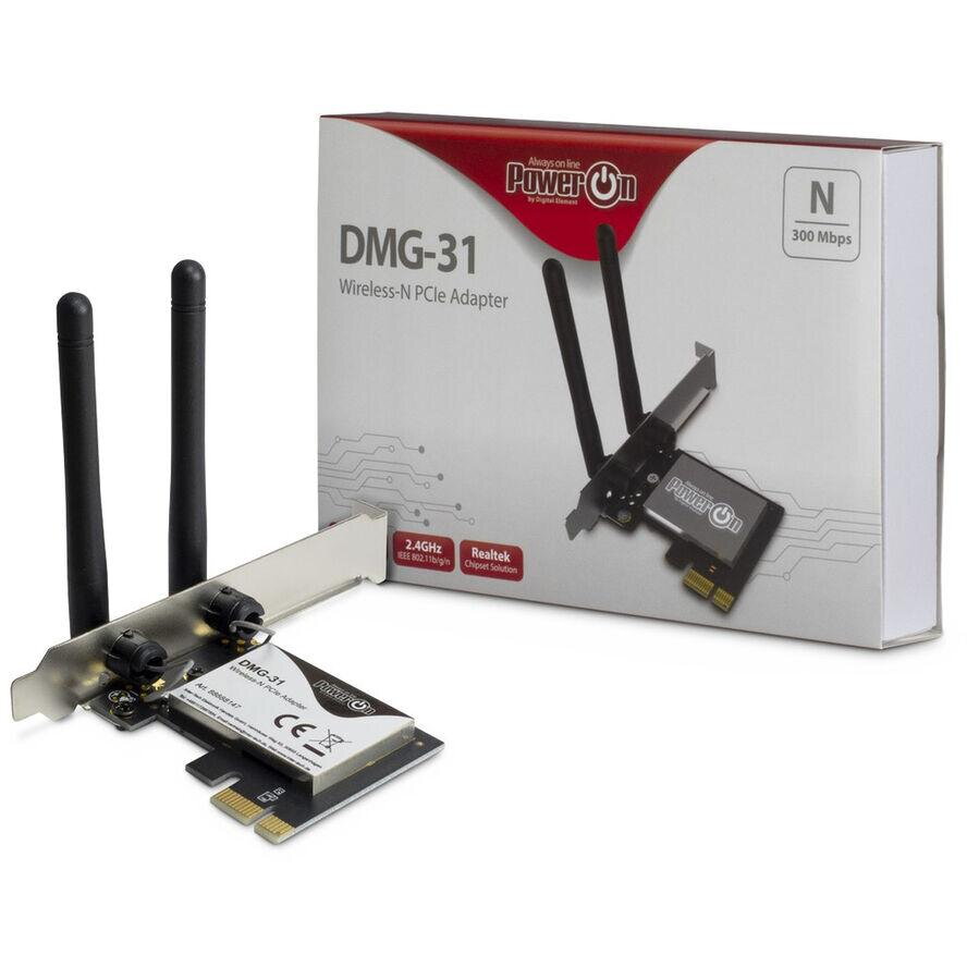 Adaptor Wireless Wi-Fi 4 PCIe DMG-31 2T2R Antenne 300Mbps