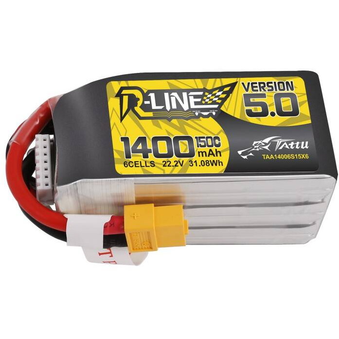 Akumulator Tattu R-Line 5.0 1400mAh 22.2V 150C 6S1P XT60