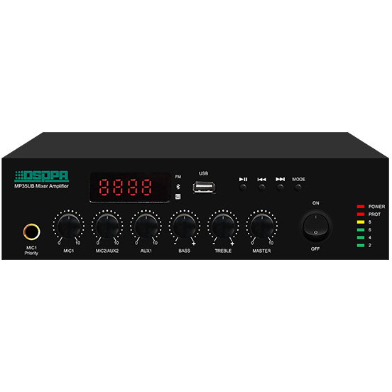 Amplificator cu Mixer 60W Pe 100V DSPPA MP60UB Cu USB FM & Bluetooth Negru