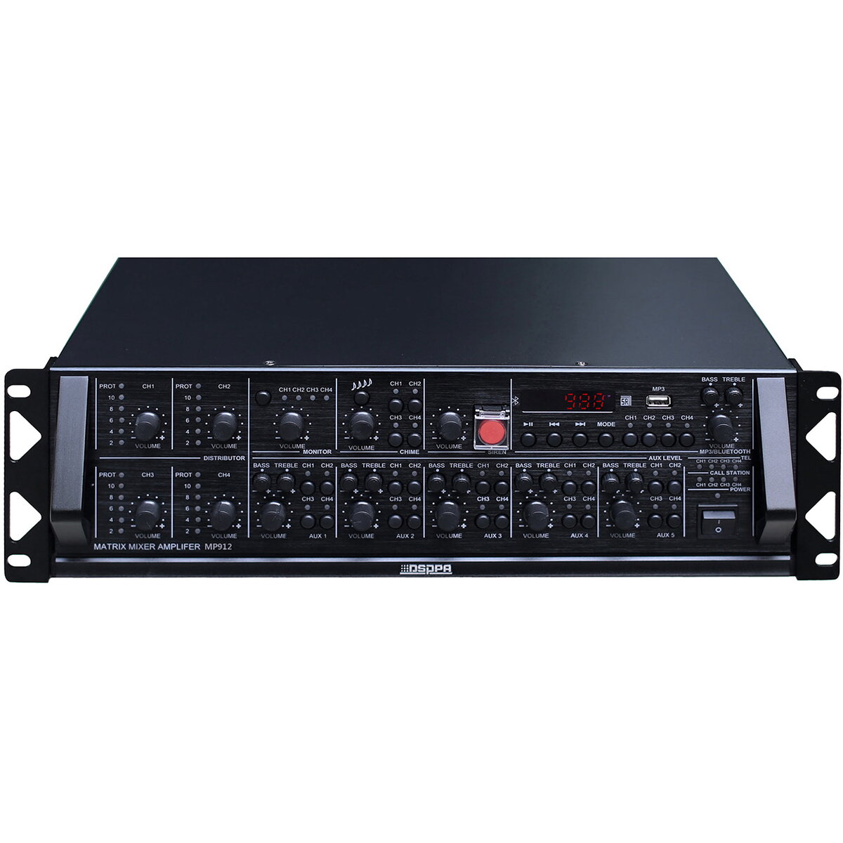 Amplificator cu mixer MATRIX 4x120W MP912, cu player USB / Bluetooth