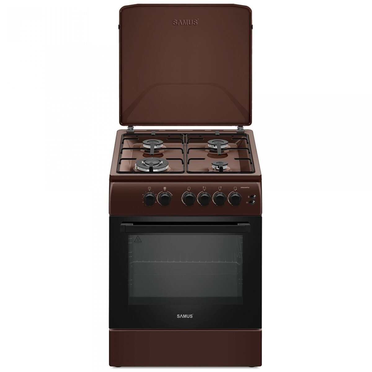 Aragaz SM664MPGS Plita + Cuptor 4 Arzatoare 1 Arzator WOK Duze GPL Maro