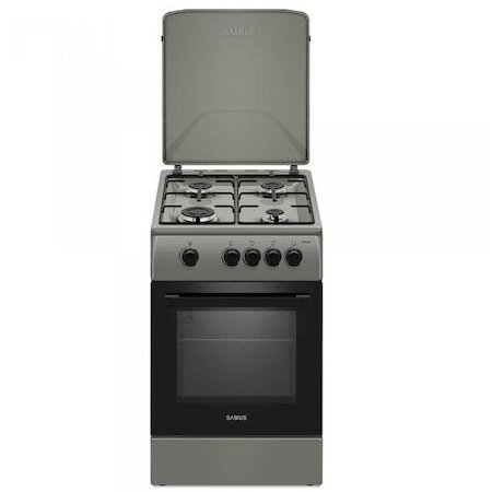 Aragaz Plita + Cuptor 4 Arzatoare Duze GN Argintiu