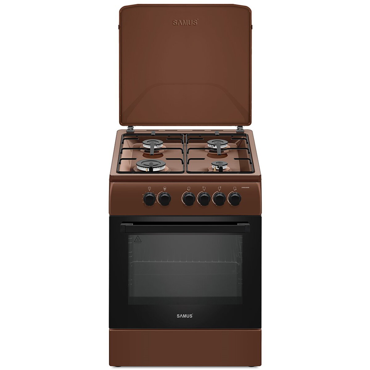 Aragaz SM664MBS 4 Arzatoare + Cuptor pe Gaz Timer 60CM Maro