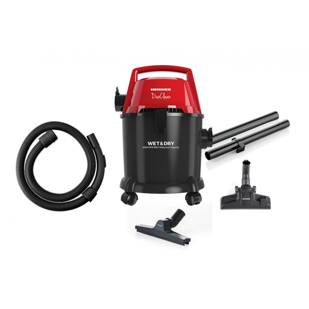 Aspirator Multifunctional Uscat/Umed DuoClean Wet & Dry HVC-MWD1400PBK Filtru HEPA Capacitate Recipient 15L Sac Textil 3L 1400W Negru/Rosu