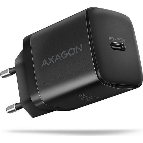 AXAGON ACU-PD20 Wall charger 20W, 1x port USB-C, PD3.0/PPS/QC4+/AFC/Apple, black
