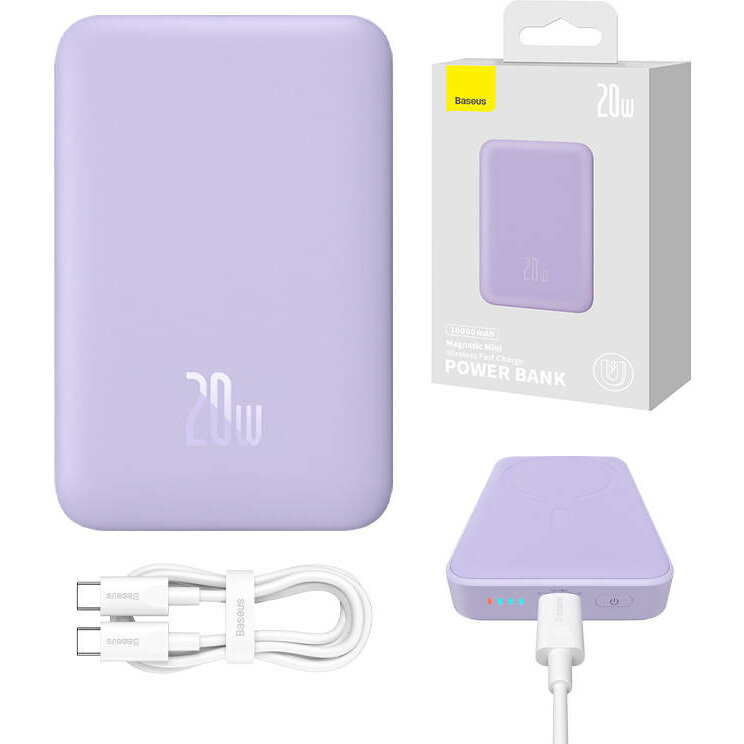 Baterie Externa Magnetic Mini 10000mAh 20W MagSafe (violet)