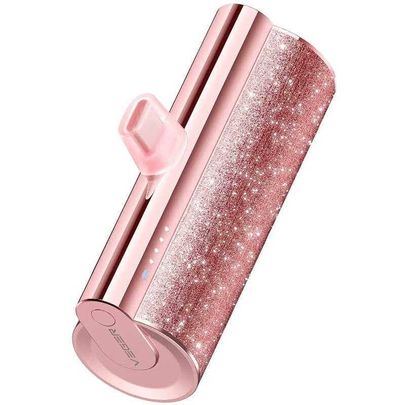 Baterie externa W0573, 5000 mAh, 1x USB-C, roz