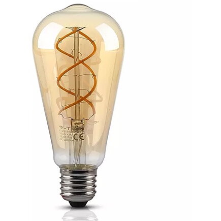 Bec LED cu filament SKU-7218 Model Vintage ST64 E27 5W 2200K lumina alba calda