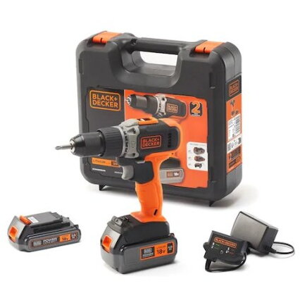Black&Decker BCD003MEM2K-QW B+D 18v HD 2.0&4.0Ah Bat 1A Char Kitbox