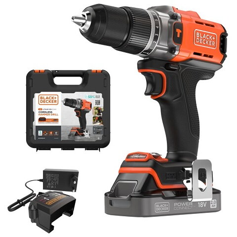 Black&Decker BCD383D1XK-QW 18V 1 BATTERY HAMMER DRILL KITBOX 1 AM