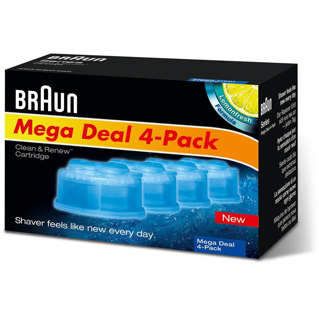 Braun Clean and Renew CCR4 3+1 cartridge, Blue