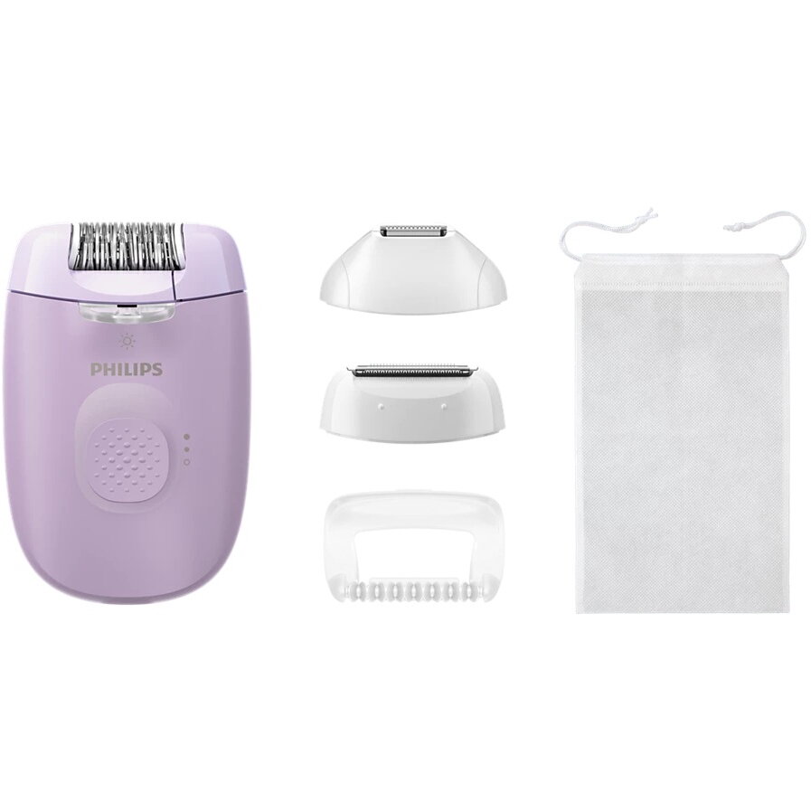 Epilator cu Fir Seria 4000 BRE257/00 2 Setari de Viteza Cap de Epilare Lavabil 4 Accesorii Lila