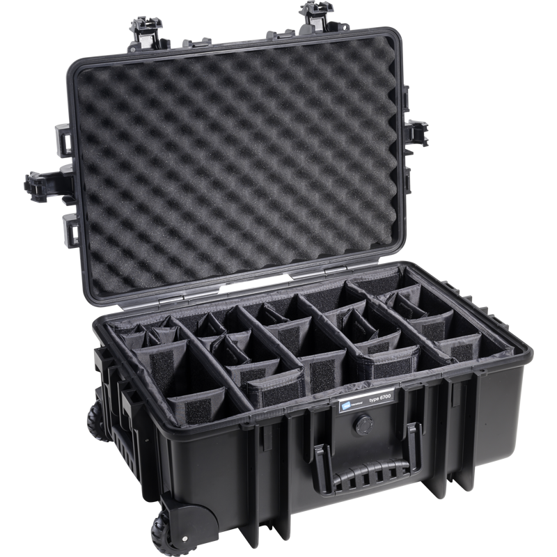 Outdoor Case 6700 incl. divider system black 6700/B/RPD
