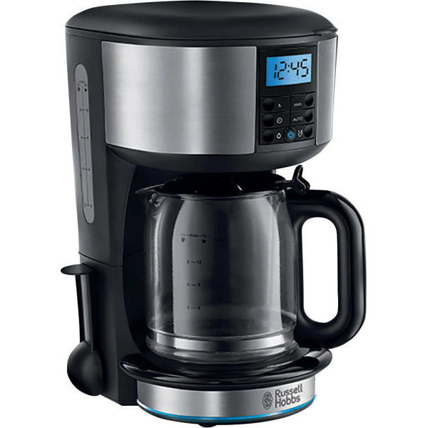 Cafetiera Buckingham 20680-56, 1.25 l, 10 cesti,  Timer programabil de 24 ore, Negru/Argintiu
