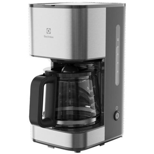 Cafetiera Create 3 E3CM1-3ST, 1080 W, 1,25l, cana din sticlă borosilicată, filtru mărimea 4, inox / plastic negru
