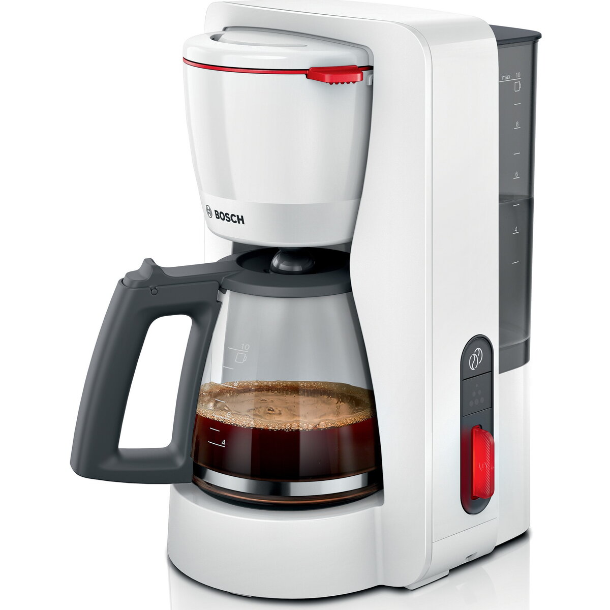 Cafetiera My Moment TKA3M131, 1.37 l, cana sticla, sistem antipicurare, oprire automata, rezervor de apa detasabil, cu sistem de mentinere la cald,Alb