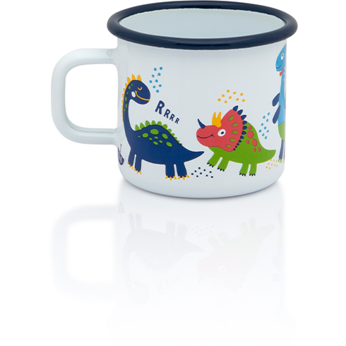 Cana Dino 0.37L Metal Emailat Multicolor