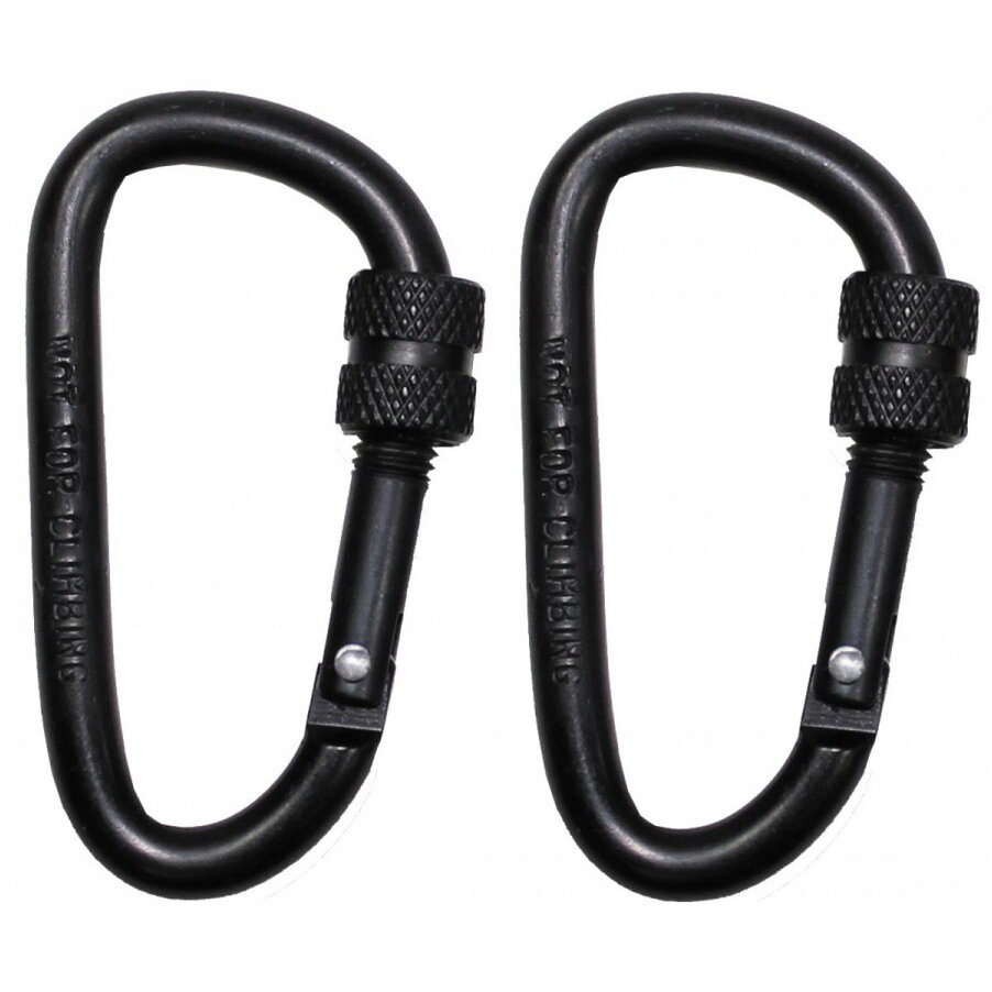 Carabina cu filet, 6 x 6 cm, set 2 bucati negru MFH