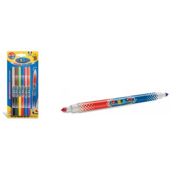 Carioca super lavabila, bicolor,  6 buc/blister, CARIOCA Bi-color