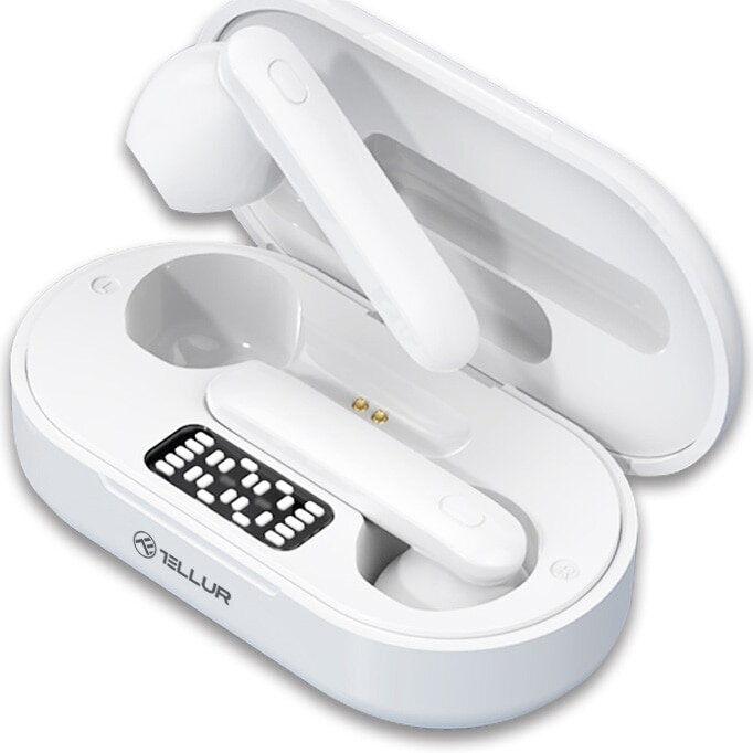 Casti Bluetooth Flip True Wireless Alb