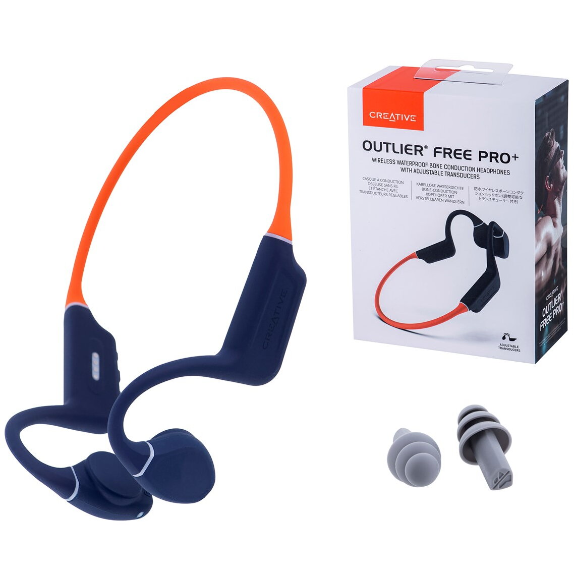 Casti Bluetooth Bone conduction OUTLIER FREE PRO+ wireless, waterproof Orange