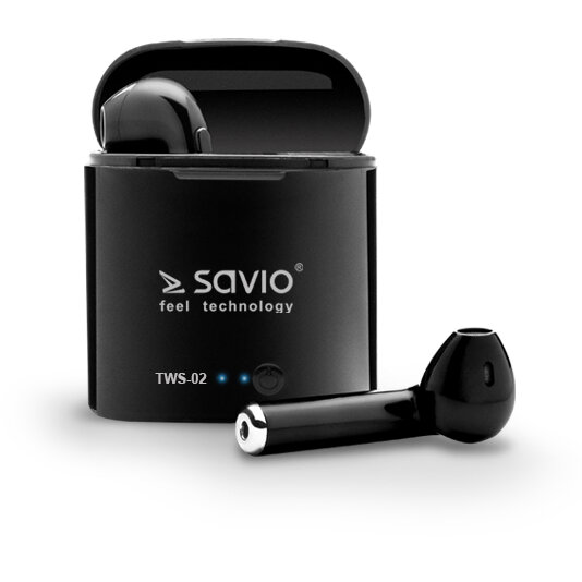 Casti Bluetooth TWS-02 Wireless Bluetooth Earphones, Black