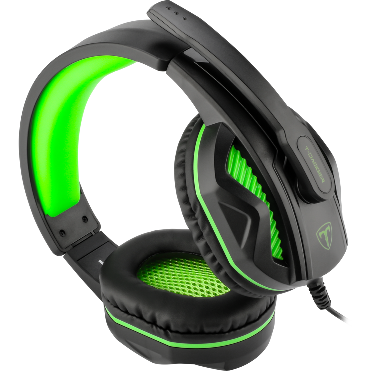 Casti gaming Cook Black Green