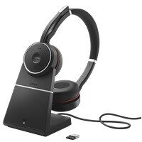 Casti Evolve 75 SE UC Stereo USB-A Stand Negru