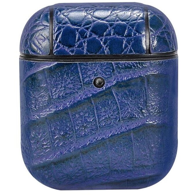 Casti Husa AirPods AirBox Crocodile Pattern Blue