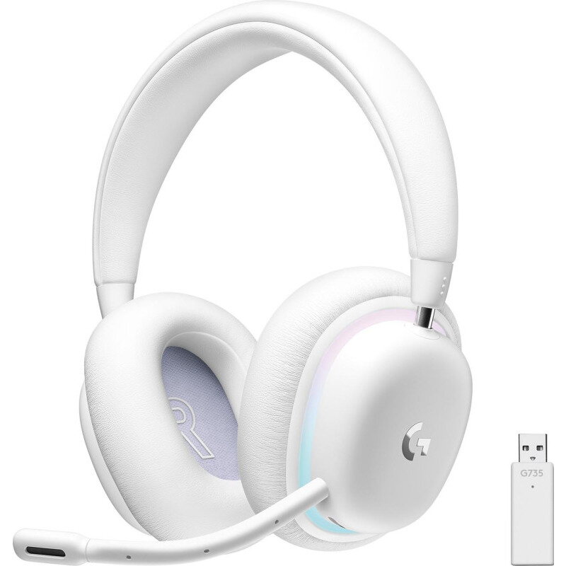 Casti Gaming Aurora Collection G735 Wireless Bluetooth Blue VO!CE USB-C Incarcare White Mist