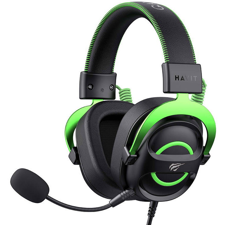 Casti Over-Head Gaming H2002E (negru-verde)