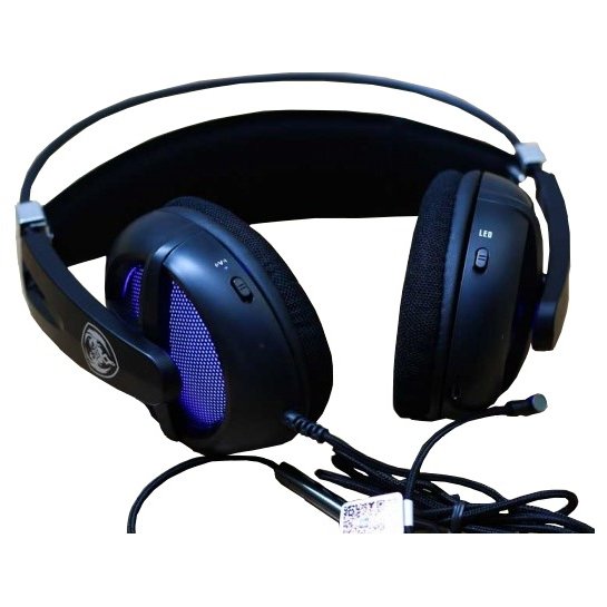 Casti P6 Cu fir Microfon omnidirectional Efect de iluminare a cupelor LBST Black