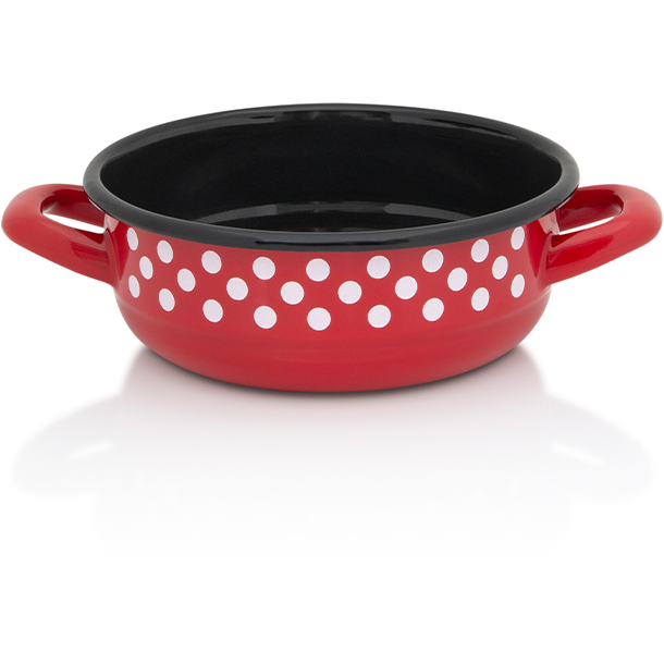 Cratita Mica Tufne Capacitate 1.2L Diametru 16CM Rosu/Alb/Negru