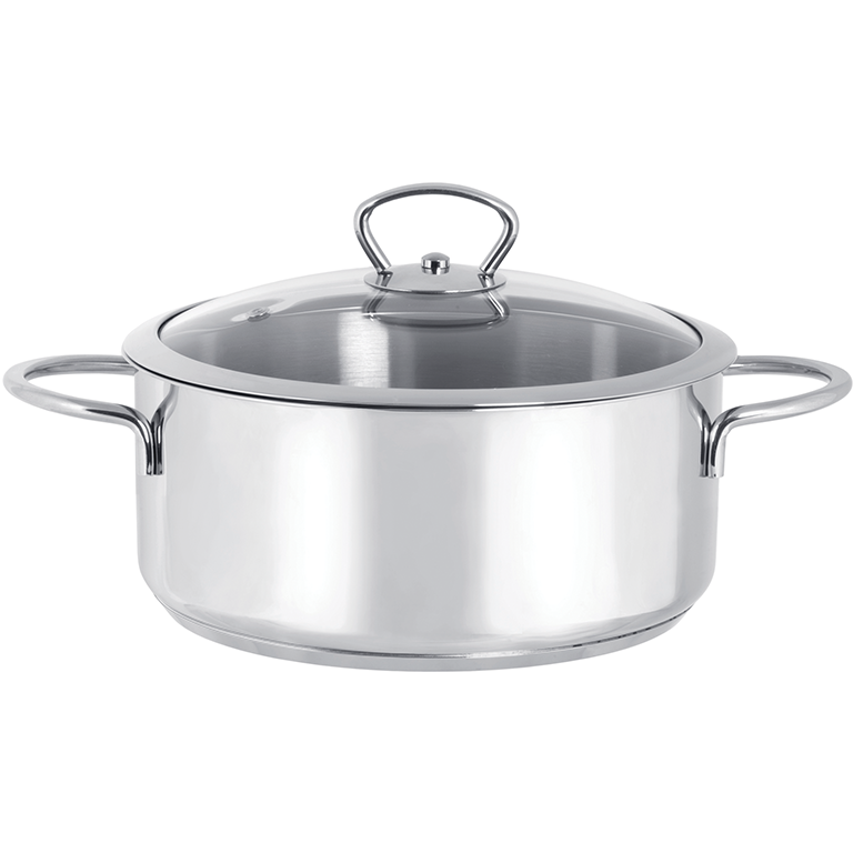 Cratita Cu Capac Sticla Kulinaria Capacitate 1.4L Diametru 16CM Inox