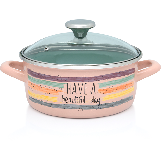 Cratita Cu Capac Sticla Divan Dan Capacitate 2.75L Diametru 20CM Multicolor