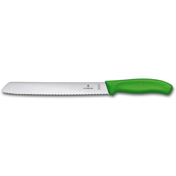 Cuțit de pâine 21cm verde cu lamă zimțată