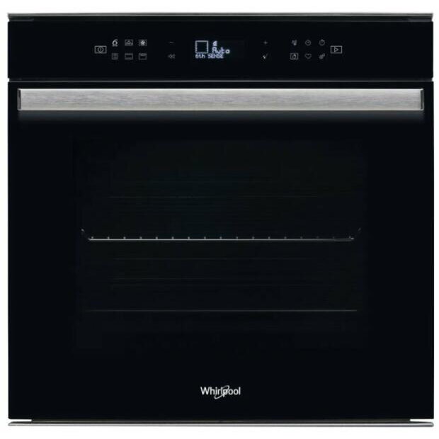 Cuptor incorporabil Whirlpool W6 OM4 4S1 H BL, Electric, 73 l, Autocuratare Hidrolitica, Tehnologia al 6-lea Simt, Soft Close, Display Touch, Clasa A+, Negru