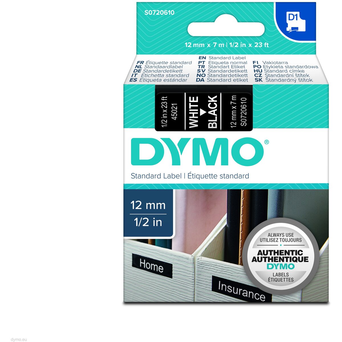 Consumabil D1 12mm biały/czarny (45021/S0720610)