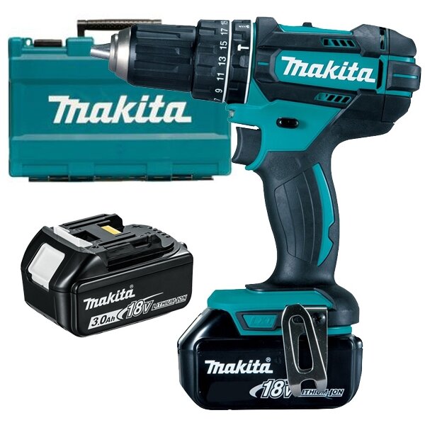 DHP482RFE - Masina de gaurit si insurubat cu percutie cu 2 acumulatori, Li-Ion, 18 V, 3 Ah, 62 Nm, led iluminare, valiza plastic