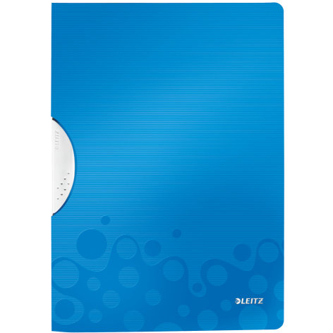 Dosar cu clip LEITZ Wow ColorClip, PP - albastru metalizat